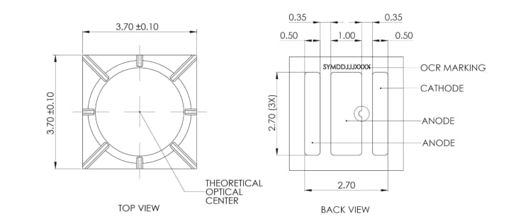 Mechanical Drawing - Lumileds LUXEON Automotive High Power Infrared LEDs Mechanical Drawing - Lumileds LUXEON Automotive High Power Infrared LEDs